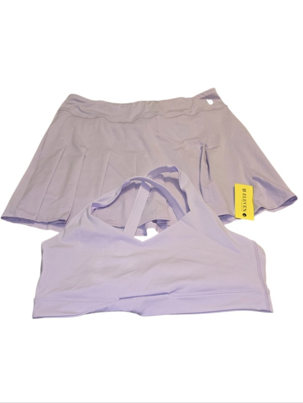 EleVen by Venus Williams Lilac Tennis Skort and Sports Bra Set